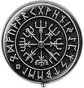 Viking Cross in Rune Circle - Rune Pill Box - Charm Pill Box - Glass Candy Box