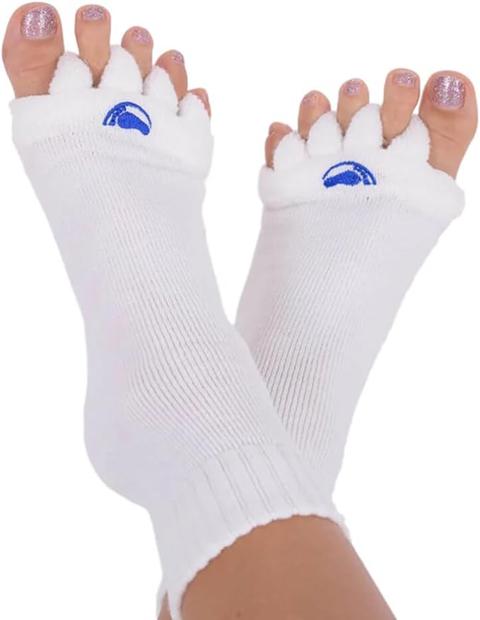 My Happy Feet Foot Alignment Socks with Toe Separators – Holiday Socks for Women & Men - Cozy Christmas Gift Idea