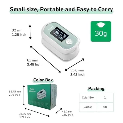Fingertip Pulse Oximeter with Respiration Rate Monitor, Advanced Sensor Technology for Precise & Stable SpO2 Measurement with Fast Response, Oxygen Monitor Finger with OLED Display for Sports, Fitness & Home Use