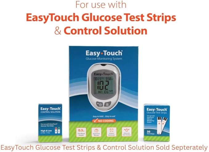 EasyTouch Glucose Monitoring System with 1 Meter, 10 Twist Lancets, 1 Lancing Device