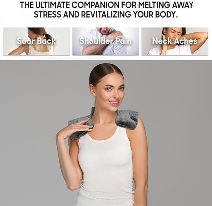 Neck & Shoulder Wrap + Heated Eye Mask – Hot & Cold Therapy Set for Pain Relief, Dry Eyes, Headaches & Stress – Microwavable, Portable, Ergonomic Design for Home & Travel Comfort by Superior Relief