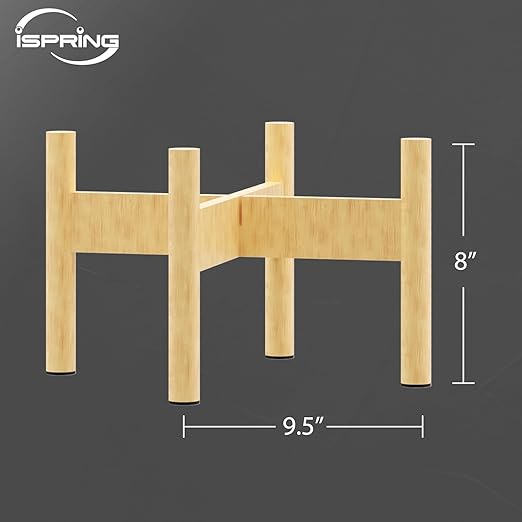 iSpring Wooden Stand for DGF2 Gravity-Fed Stainless Steel Countertop Water Filter System, Natural Wood