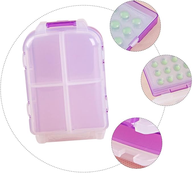 NOLITOY 1pc Three-Layer Portable Folding Pill Box Compact Travel Case for Medications Plastic Capacity Convenient Organizer for Vitamins and Daily Use
