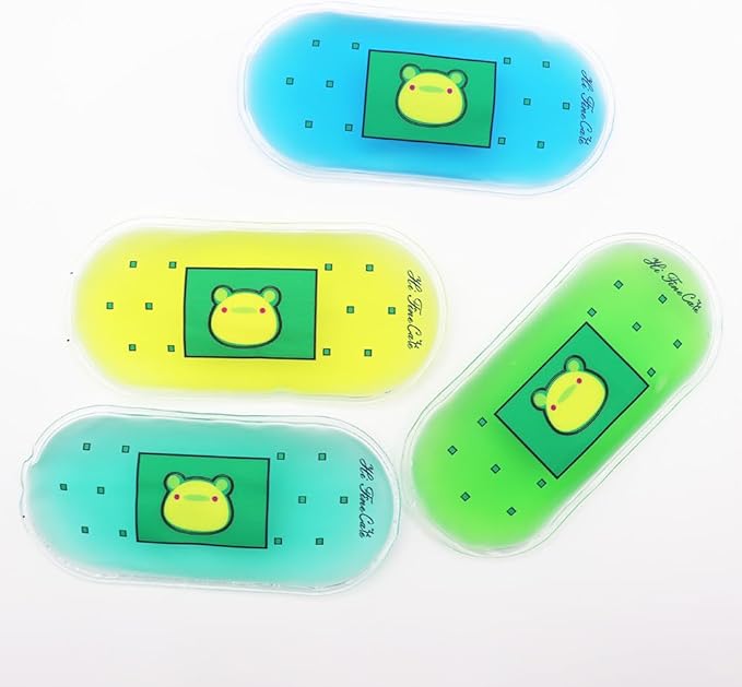 Small Ice Packs, Gel Ice Packs for Injuries Hot & Cold Ice Packs Bulk Reusable Flexible Mini Ice Pack Cold Compress for Pain Relief (4pcs (Frog))