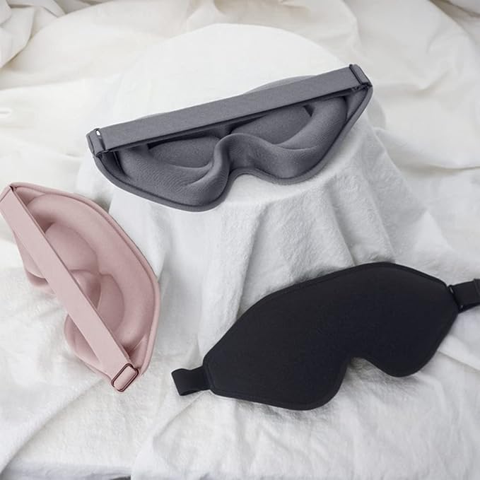 Sleep Mask, 3D Deep Contoured Eye Covers for Sleeping, 99% Block Out Light Eye Mask, Zero Pressure Cup Blindfold for Men Women, with Adjustable Strap for Sleeping, Yoga, Traveling (Black)