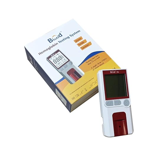 Bioaid Hemoglobin Test Meter Kit with 50pcs strips,50pcs lancets and 50pcs pippets