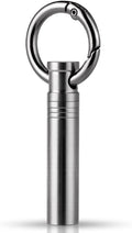TISUR Small Keychain Pill Holder ，Titanium Metal Travel Pill Case Portable Pill Organizer Container for Purse Waterproof Keychain Pill Holder Medicine Bottle