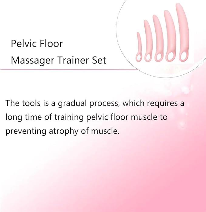 5-Pack Silicone Pelvic Floor Muscle Dilator Trainer Set for Women （Large Set）