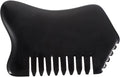 Healifty Multifunctional Scraping Massage Comb 3.5 Inch Ergonomic Jade Stone Guasha Tool for Face Neck Scalp and Body Relaxation Therapy
