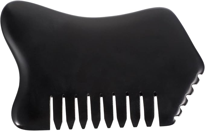 Healifty Multifunctional Scraping Massage Comb 3.5 Inch Ergonomic Jade Stone Guasha Tool for Face Neck Scalp and Body Relaxation Therapy