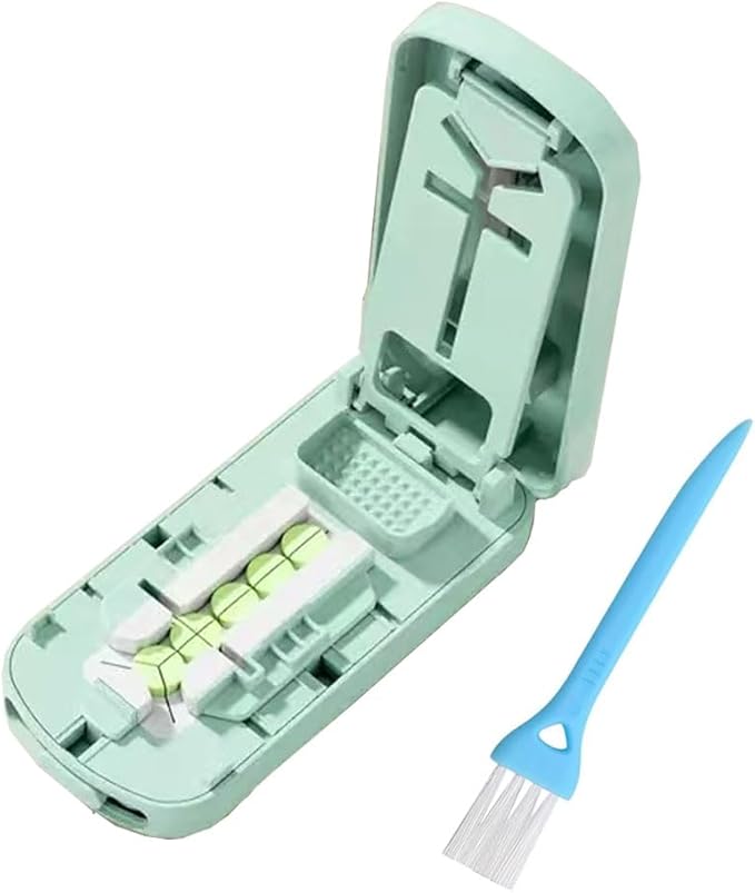 1/3 Pill Separator 1/4 Medicine Cutter with Grinding Function, Equipped with Cleaning Brush