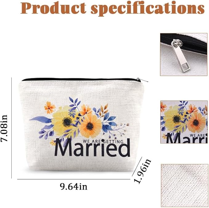 Engagement Gifts for Her Cosmetic Bag Bridal Shower Gifts for Bride Makeup Bag Pouch Wedding Gift Toiletry Bags Bride To Be Gift Bags Newlywed Married Engaged Travel Bags Bachelorette Party Pouches