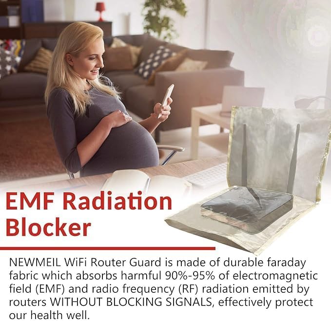 Amradield WiFi Router Cover 13.8" x15.7" EMF RF Radiation Shielding Cover Blocking Wireless Router Radiation Guard Protective Cover Reduce electromagnetic Field Exposure Stay Connected wirelessly