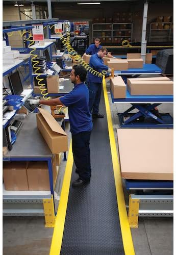 Notrax 417 Bubble Sof-Tred™ with Dyna-Shield® 2' x 3' x 1/2" Anti Fatigue Mat, Slip Resistant Bubble Textured Surface, Ideal for Industrial and Commercial Workplaces, Black/Yellow, 417S0023BY