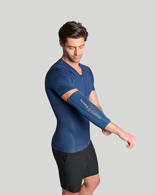 Tommie Copper BetterICE Elbow Wrap Cold Compression for Muscle Pain & Joint Soreness, Soft Flexible Gel, No Messy Leaks, Comfortable Fit, Therapeutic Thermal Compress, Latex Free - XL, Dark Navy