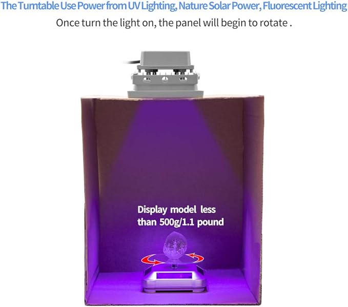 3D Printer UV Resin Curing Light with Solar Turntable 360°Rotating Stand for SLA DLP LCD 3D Printer Solidify Photosensitive Resin 405nm UV Resin Affect, DIY Curing Enclosure