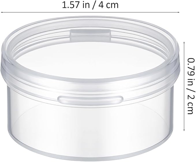 HEALLILY 10pcs Small Pill Case Clear Round Plastic Storage Containers Pill Box Earplug Storage Box with Lids