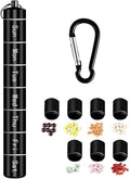 Tvoip Portable Pill Case Keychain Waterproof 7 Days Pill Holder Travel Pill Container Portable Medicine Keychain Daily Airtight Pill Organizer for Outdoor Camping Travel (Black)