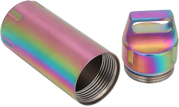 Organizers, Portable Box Case Stainless Steel Pills Case Container Bottles Keychain for Women Man Elderly Outdoor Sports Travel Holder (Colorful)