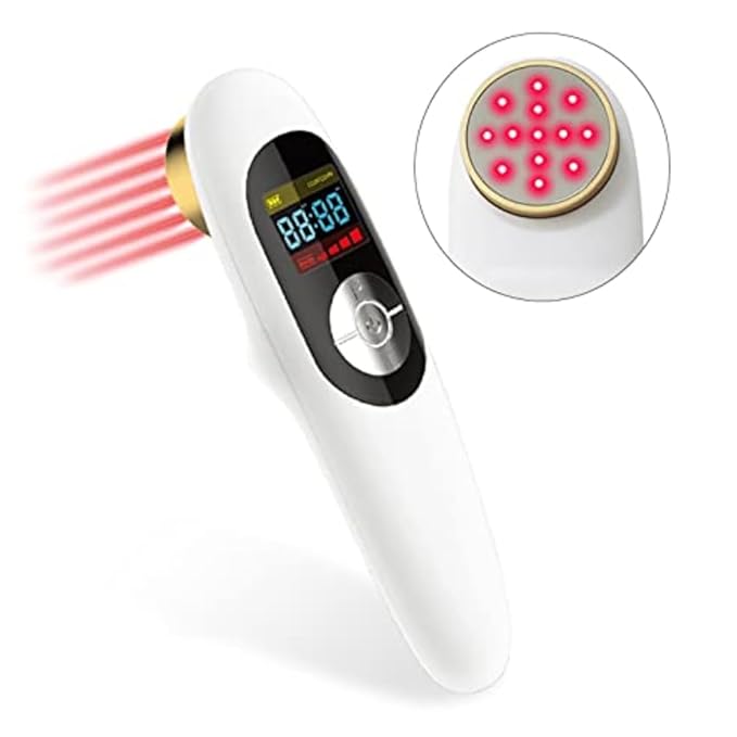 Pain Relief Cold Laser Therapy Device Red Light Portable Handheld Unit 650nm+808nm, Works Worldwide, 110v - 220v, for Joints, Muscles, Shoulders, Elbows, Knees, Back Treatment