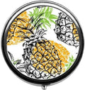Cartoon Pineapple Cute Pill Box/Pill case-Round Pill Box/case- Three-Compartment Pill Box/Pill case …