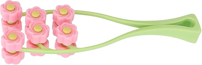 Flower Type Massage Roller, face Massage Roller Plastic Material Letter Shaped face Massager (Pink)