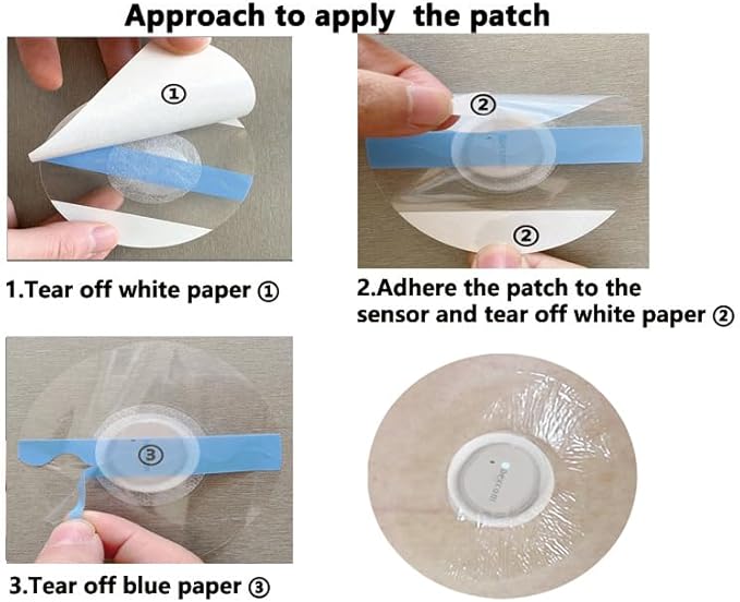 G7 Over Patches Waterproof - 55 Pack Adhesive Patches for G7＆Stelo-Transparent Sensor Cover for Continuous Glucose Monitor,Without Hole On the Center-HECHUAN