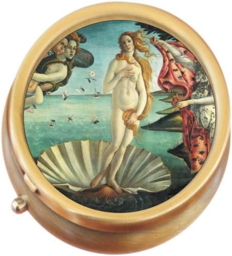 Birth of Venus Painting Botticelli Brass Round Pill Box