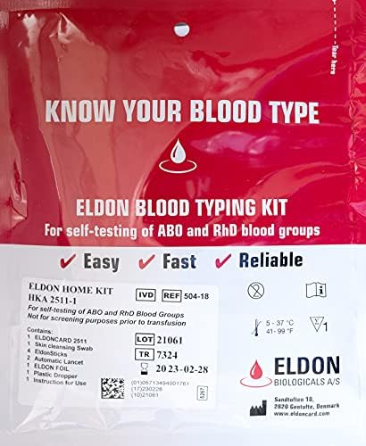 Original Home Blood Typing Kit - New Package + Improved Lancet (1 kit)