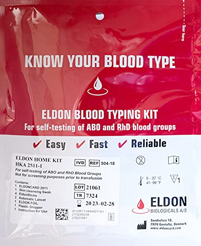 Original Home Blood Typing Kit - New Package + Improved Lancet (2 kits)