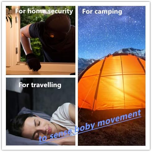 Portable Mini Motion Detector Alarm + 120DB Ear-Piercing Siren + SOS LED Light, Hotel Door Room Security Device for Female Women Kids Life Safety While Travelling Alone 2-Pack
