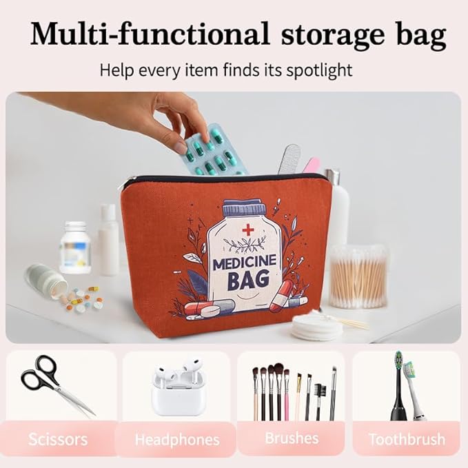 Medical Bag Organizer Pouches Nurse Practitioner Gifts Bag Drug Pill Organizer Physician Assistant Pharmacy Student Patient Travel Makeup Bag Doctor of Nursing Practice Graduation Gifts Pouch Bags