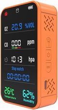 7-in-1 Portable Sensor for O2 | CO | Air Pressure | Temperature | Humidity Detection - 3000mAh Rechargeable Battery, SD Card, Built-in Flashlight & Stopwatch, Portable Gear for Hiking, Camping, RVs
