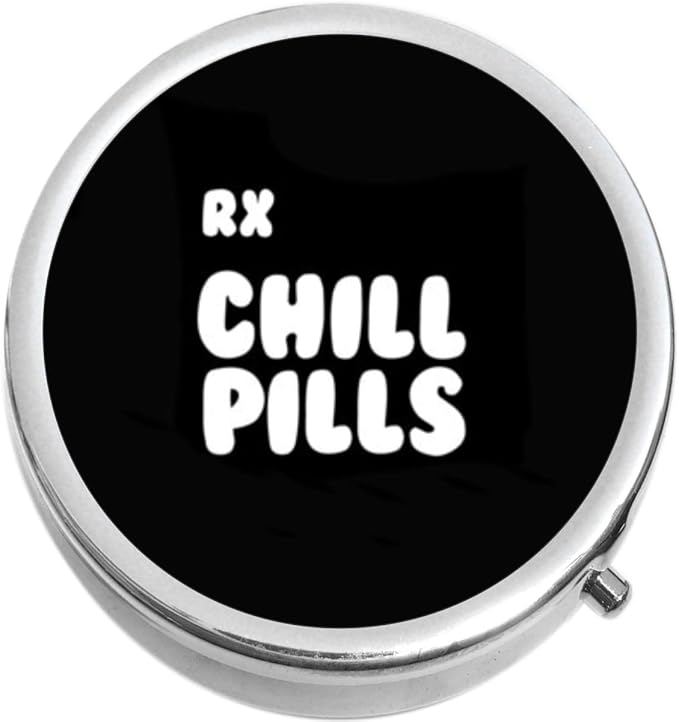 Rx Chill Pills Round Medicine Vitamin Pill Box