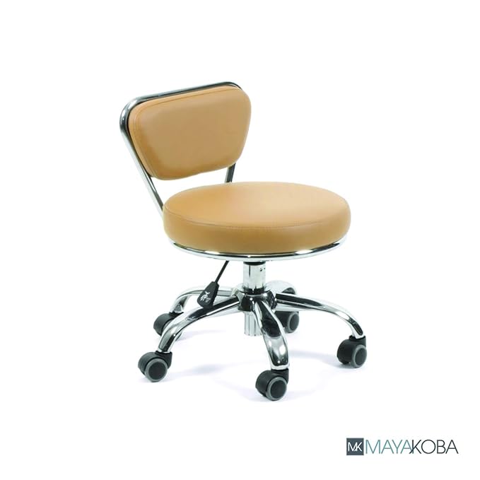 MAYAKOBA Nail Salon Pedicure Stool Pedicure Chair Dayton Cashmere Pneumatic, Adjustable 13" to 15", Rolling Salon Furniture & Equipment