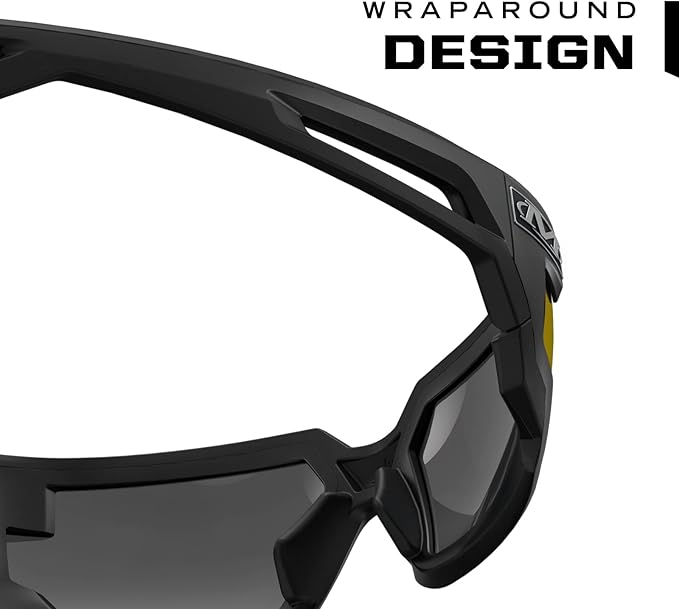 Mechanix Wear: Vision Type-X Safety Glasses with Advanced Anti Fog, Scratch Resistant, Black Frame, Protective Eyewear, Lightweight Glasses, Ventilated Temples, For Outdoor Use (Fire Mirror Lens)
