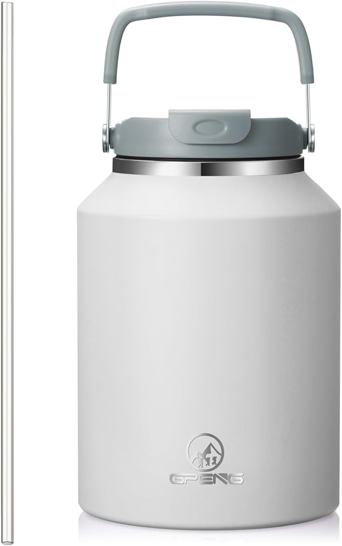 Gpeng 40 oz Tumbler with Handle, Water Bottles with Straw Lid, Insulated Stainless Steel Travel Mug Cup Holder Friendly, Keep Drinks Cold or Hot for 48+ Hours
