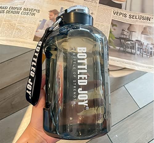 1 Gallon Water Jug with Flip-top Lid and Handle Strap, Leak-proof BPA Free Reusable Time Marker Reminder Large Capacity Gallon Water Bottle for Outdoor Sports Fitness Gym Hiking