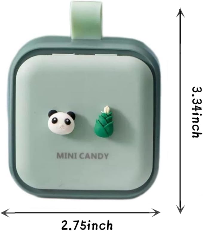 Pill Dispenser, Cute Design, Portable Dispensing Box, Sealed and Moisture-Proof, 2.75 * 3.34 Inches. (Green)