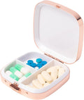 Portable Metal Travel Medicine Box/3 Compartments (Square Pink)