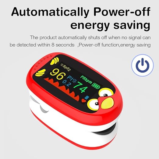 Children Pulse Oximeter for Kids, Pediatric Fingertip Oximeter with Accurate SpO₂ PR Monitoring, Cute Kids Fingertip Pulse Oximeter for Daily Wellness Tracking