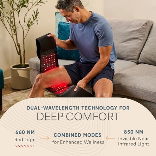 Lifepro Red Light Therapy Belt – Allevared Infrared Red Light Therapy for Body, Back Pain and Shoulder - 660nm & 850nm Near Infrared Heating Pad – Adjustable & Portable for Wellness & Relaxation
