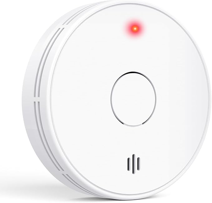 Smoke Alarm with LED Indicator with Mute Button, Fire Alarm Smoke Detector with Built-in 10 Year Battery, Model VS02