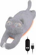 Cat Heating Pad for Period Cramps 5 Heat Settings Auto Shut Off USB Portable Electric Heat Pad Soft Thick Fuzz Stuffed Animal Cute Kitty Warmer for Body Pain Relief Comfort Accompany Help Relax Gift