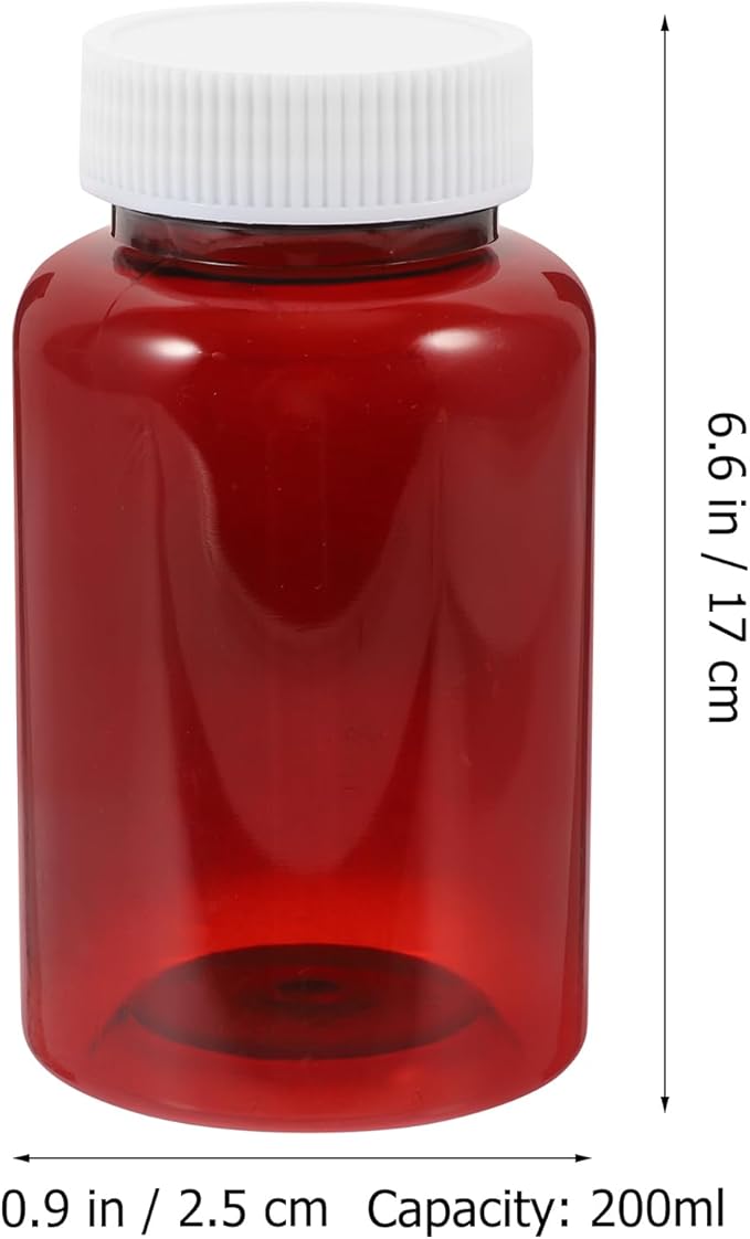 Baluue 12-Pack Amber Empty Pill Bottles with Sealed Caps 3.34 Inch Travel Size Medicine Storage Containers for Pills Organizers and Medication Storage
