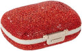 Daily 6 Compartments Pill Box Container Bling Diamond for Purse Medicine Container Holder for Women Travel Kit Medicine (Red)