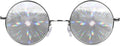 GloFX Diffraction Glasses | Hippie and Pilot Style Metal Frames with Mirror Lens and 3D Prism Rainbow Effect