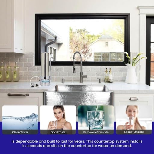 Smart Countertop Water Filter System | Crystal Quest (Single, Stainless Steel)