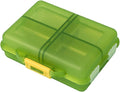 Small Travel Pill Box Organizer, 8 Compartment Pill Case Planner, Portable Folding Daily Medcine Container Capsule Dispenser for Storage Medication, Meds, Vitamin, Fish Oil, Supplement, Green