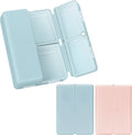 FYY Daily Pill Organizer,2 Pcs 7 Compartments Portable Pill Case Travel Pill Organizer,[Folding Design] Pill Box for Purse Pocket to Hold Vitamins,Cod Liver Oil,Supplements and Medication-Pink+Navy